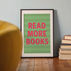 Lesen Sie mehr Bücher, Buch-Poster, Digitaler Download Wandkunst, Lesung Poster, Leseratte, Klassenzimmer Dekoration, Wand Dekor, Buchklub Poster
