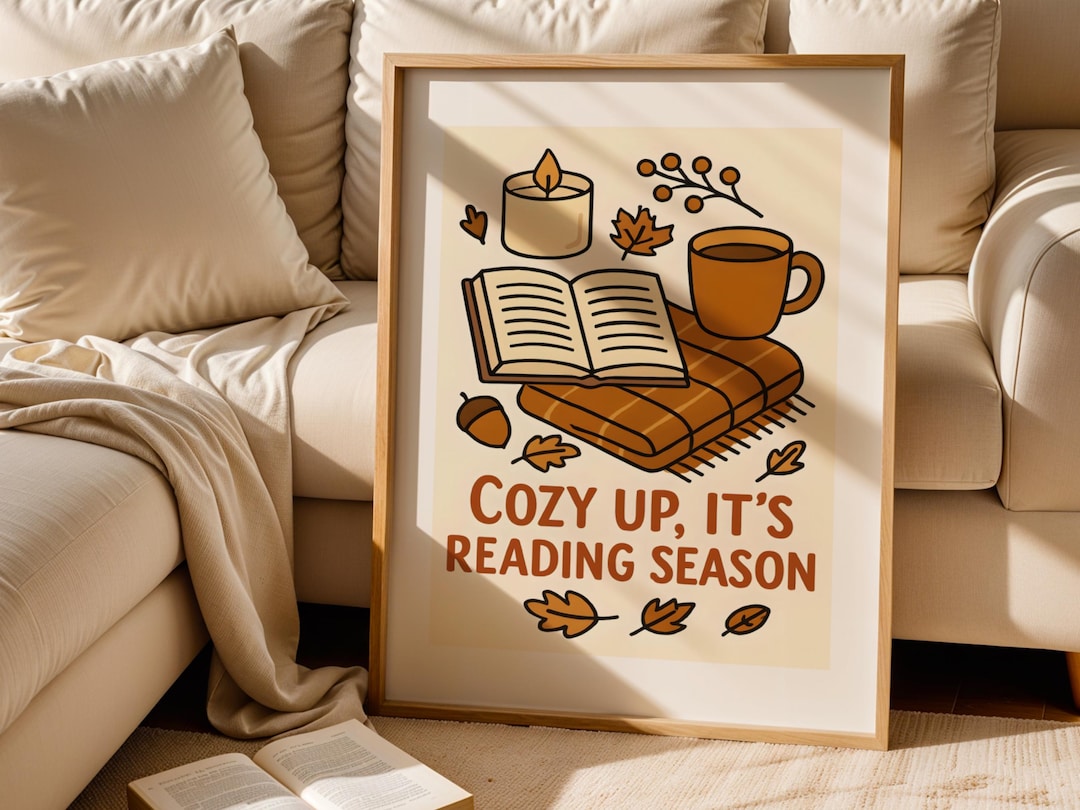 Bookish Poster, Fall Print, Digital Download, Autumn Wall Art, Earth ...