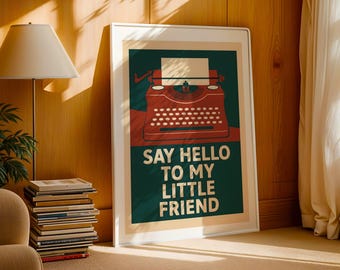 Writer Poster, Vintage Typewriter, Movie Quote Poster, Bookish Poster, Writer Gift, Retro Poster, Reading Corner, Book Club Poster