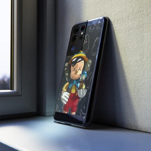 Funda para teléfono con diseño de Pinocho: adorable diseño de dibujos animados para los amantes de Disney, ideal para cumpleaños, festividades, niños y adultos, personaje divertido.