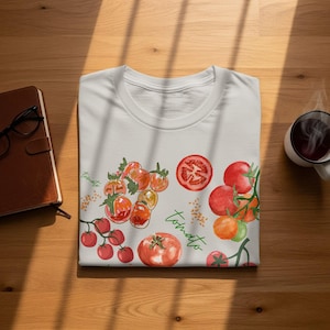 Komfortfarben Tomaten-Shirt: Cottagecore Botanical Garden Tee