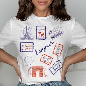 Eiffel Tower Paris T-Shirt: French Landmarks Souvenir Tee