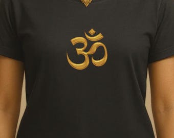 Aum Om T-Shirt, Sacred Sound Yoga Tee, Hindu Spiritual Mindfulness Shirt