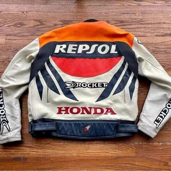 Jaqueta de couro para motociclista HONDA Repsol, jaqueta de couro