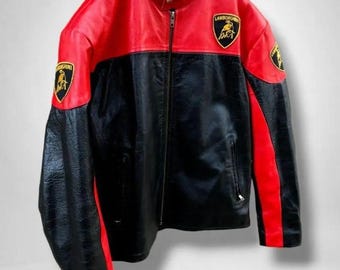 ランボルギーニレザージャケット、本物の牛革レザージャケット