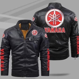 Handmade Yamaha Leather Jacket, Stylish Motorcycle Bomber Jacket for Men, Yamaha Logo Design, Premium Moto Gear Unisex, Gift for Him and Her