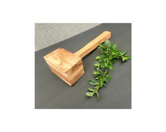 Maillet de cuisine fait main en chêne | Padouk ou accent chêne