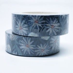 White Daisy Floral Washi Tape. Bullet Journal. Masking Tape. Mini Album Scrapbooking. Office Desk Accessories. Kawaii School Supplies. Blue