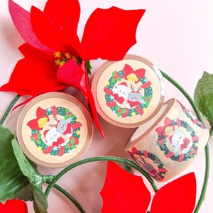 Christmas Cat Washi Tape | Glitter Texture | Masking Tape | Album Scrapbooking | Bullet Journal Accessories | Kawaii School Supplies | Bujo