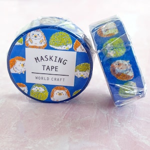 Hedgehog Decorative Washi Tape | World Craft | Masking Tape | Album Scrapbooking | Office Desk Accessories | Kawaii School Supplies | Bujo