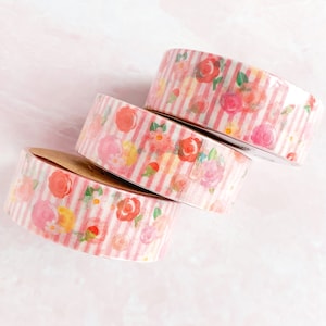Floral Rose Washi Tape | World Craft | Bullet Journal | Masking Tape| Album Scrapbooking | Office Desk Accessories | Kawaii School Supplies