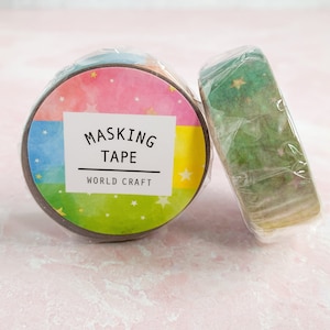 Pastel Star Washi Tape | World Craft | Bullet Journal | Masking Tape| Album Scrapbooking | Office Desk Accessories | Kawaii School Supplies