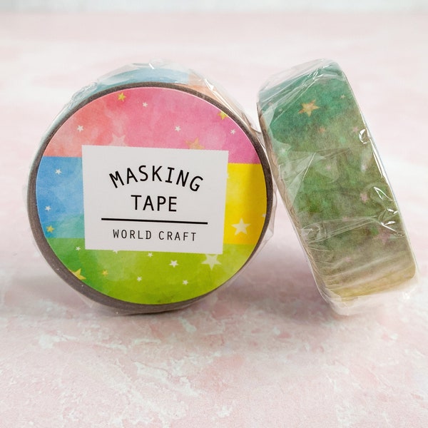 Pastel Star Washi Tape | World Craft | Bullet Journal | Masking Tape| Album Scrapbooking | Office Desk Accessories | Kawaii School Supplies