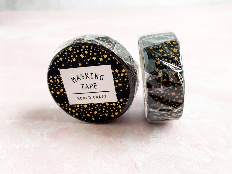 Kawaii School Supplies Masking Tape| Album Scrapbooking World Craft Office Desk Accessories Night Star Washi Tape Bullet Journal