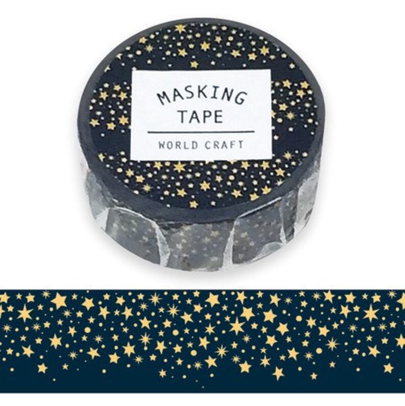 Kawaii School Supplies Masking Tape| Album Scrapbooking World Craft Office Desk Accessories Night Star Washi Tape Bullet Journal