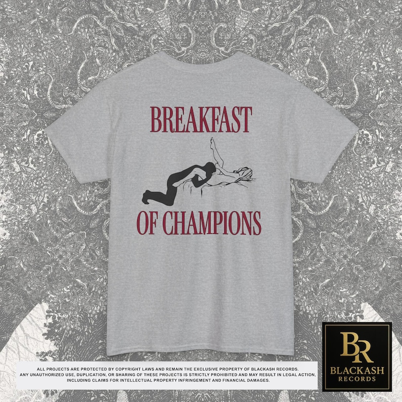 Camiseta com estampa "Café da Manhã dos Campeões" nas costas, Presente ideal para o Natal (inapropriado), Camisetas que arrasam, Presentes engraçados para casais, Presentes divertidos e originais imagem 12