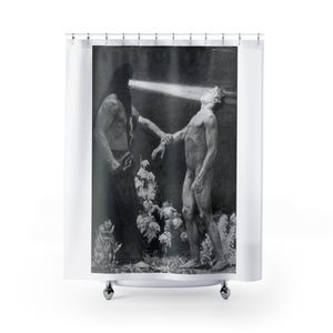 Gothic Shower Curtain, Gothic Bathroom Decor, Dark Aesthetic Esoteric Art Curtain, Witchy Occult Home Gift