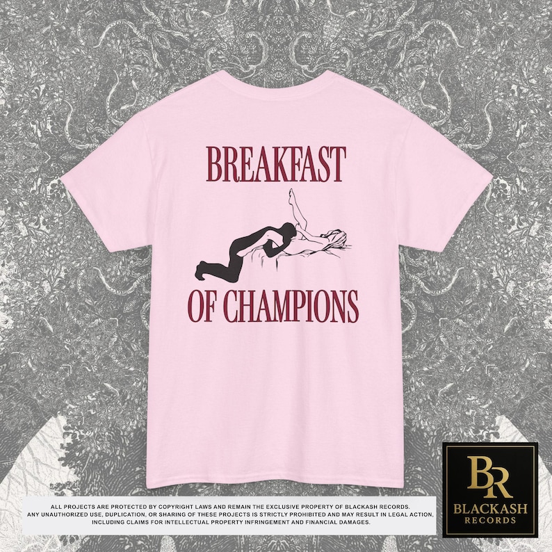 Camiseta com estampa "Café da Manhã dos Campeões" nas costas, Presente ideal para o Natal (inapropriado), Camisetas que arrasam, Presentes engraçados para casais, Presentes divertidos e originais imagem 13