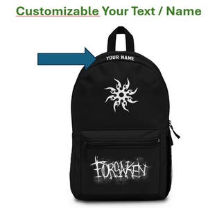 Two Time Backpack Customizable inspired Forsaken, Roblox Forsaken Bookbag for Students & Gamers, Laptop Bag, Tech Backpack, Cool Gift image 7