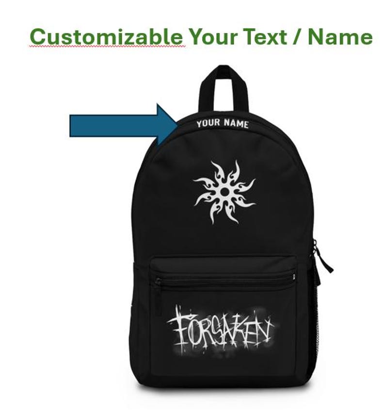 Two Time Backpack Customizable inspired Forsaken, Roblox Forsaken Bookbag for Students & Gamers, Laptop Bag, Tech Backpack, Cool Gift image 7