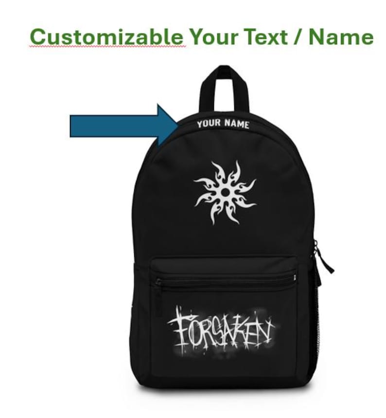 Two Time Backpack Customizable inspired Forsaken, Roblox Forsaken Bookbag for Students & Gamers, Laptop Bag, Tech Backpack, Cool Gift image 9