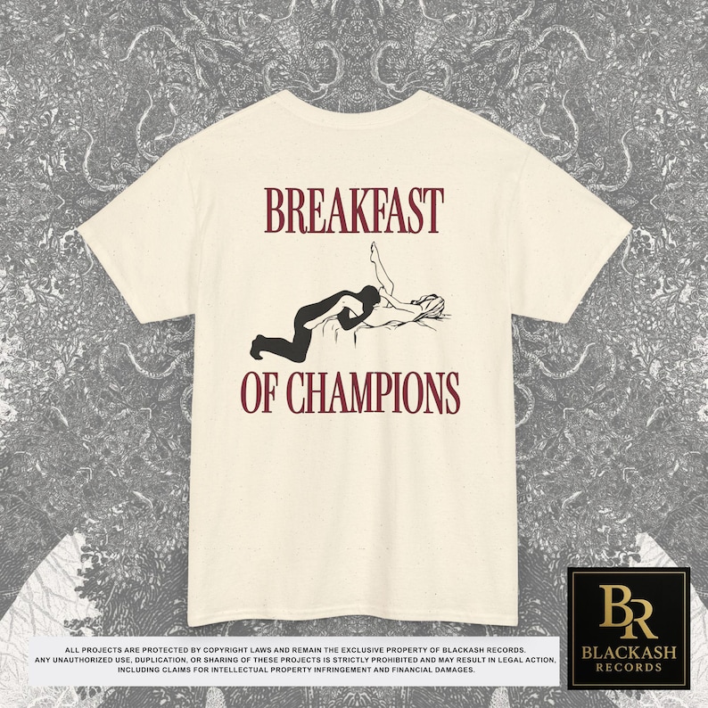 Camiseta com estampa "Café da Manhã dos Campeões" nas costas, Presente ideal para o Natal (inapropriado), Camisetas que arrasam, Presentes engraçados para casais, Presentes divertidos e originais imagem 9