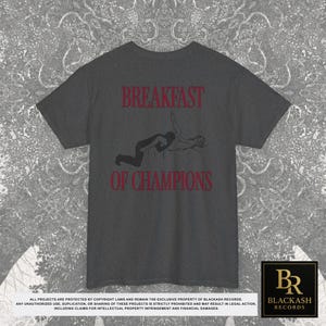 Camiseta com estampa "Café da Manhã dos Campeões" nas costas, Presente ideal para o Natal (inapropriado), Camisetas que arrasam, Presentes engraçados para casais, Presentes divertidos e originais imagem 11