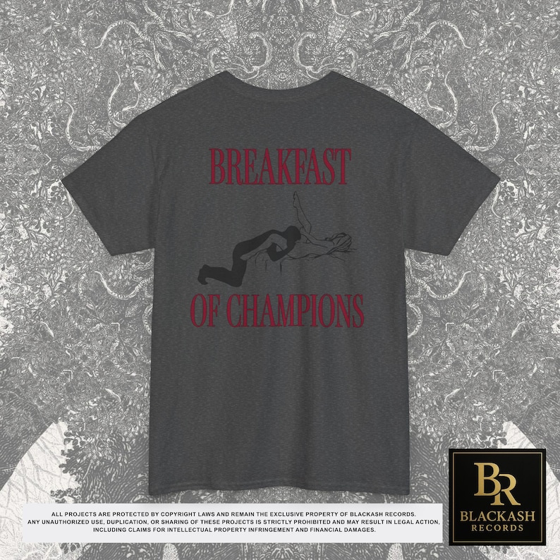 Camiseta com estampa "Café da Manhã dos Campeões" nas costas, Presente ideal para o Natal (inapropriado), Camisetas que arrasam, Presentes engraçados para casais, Presentes divertidos e originais imagem 11