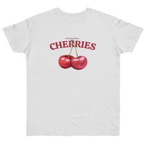 Cherry T-Shirt for Women & Men | Summer Shirt with Cherry Print | Funny Fruit T-Shirt | Gift for Fruit Lovers | Casual Jersey Tee