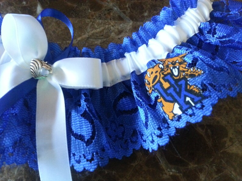 University of Kentucky blue Lace Wedding Garter set
