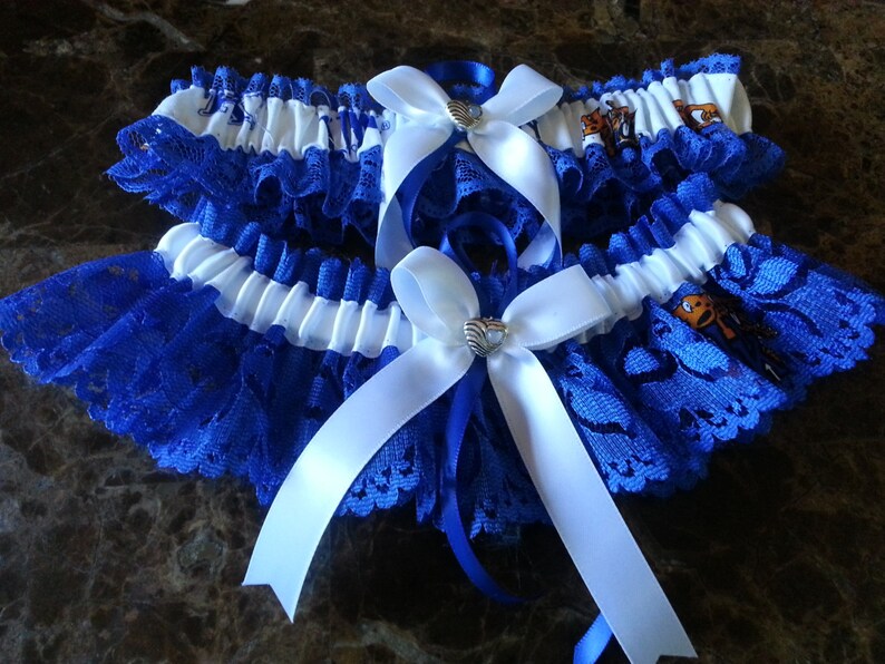 University of Kentucky blue Lace Wedding Garter set