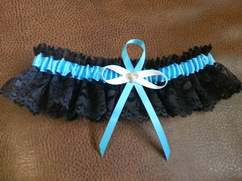 color or style. turquoise and black Lace Wedding Garter set any size