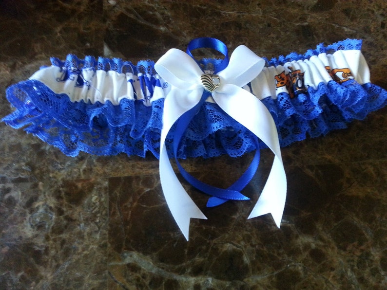 University of Kentucky blue Lace Wedding Garter set