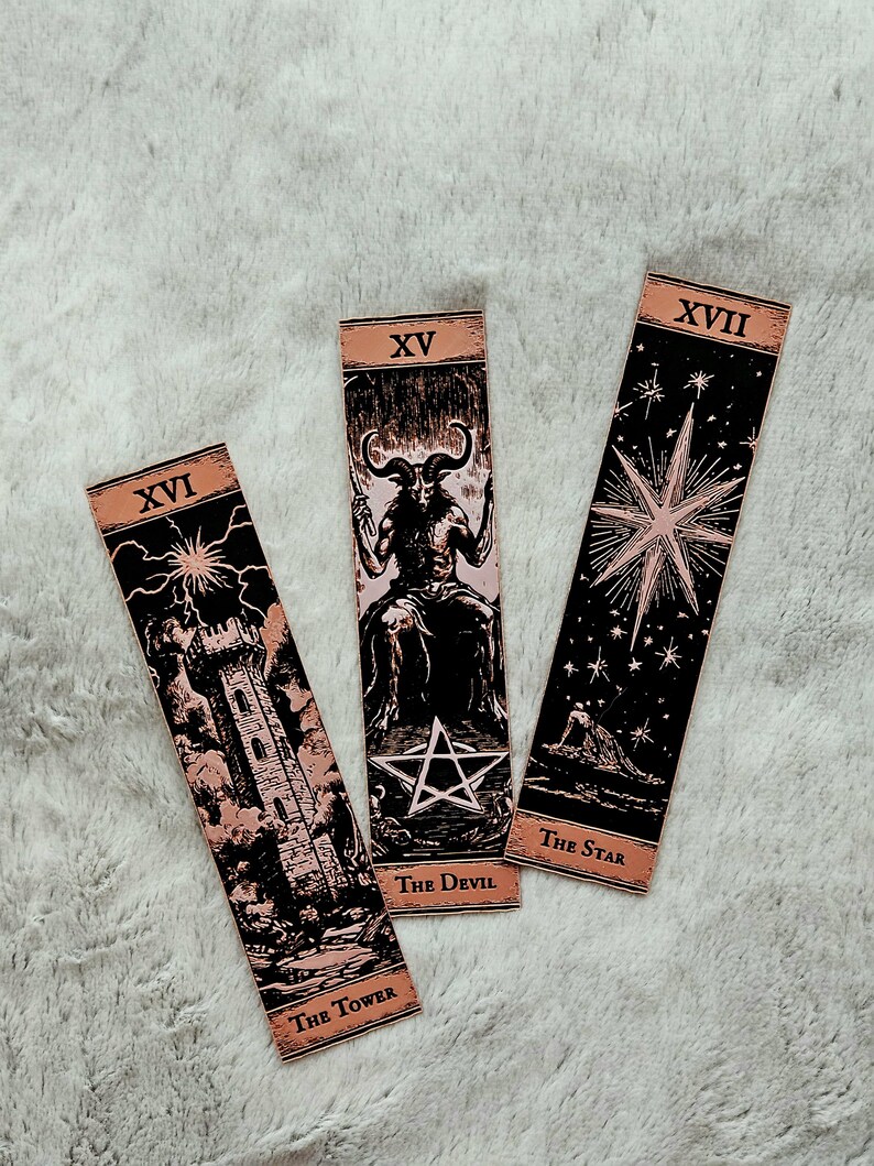 Tarot Bookmark Set Vi Gothic 3d Printed Bookmarks The Tower Devil 