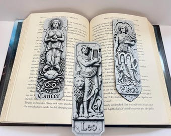 Gothic Zodiac Bookmark: Astrology Gift for Book Lovers