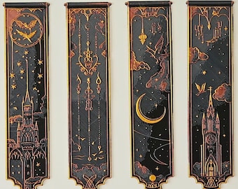 Bladwijzers Celestial Castle: Dark Academia Witchy Decor (set van 4)