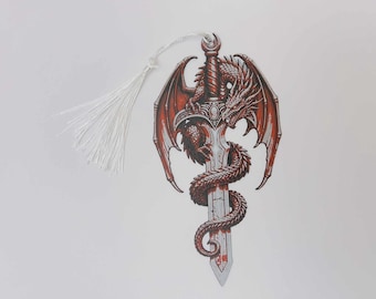 Bladwijzer draken: karmozijnrood zwaardontwerp - cadeau fantasielezer