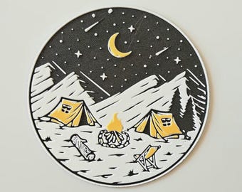 Dreamscape Camp Untersetzer - Set mit 6 Celestial Camping-Getränke-Untersetzern