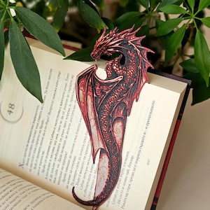 Crimson Wyvern Dragon Bokmärke: Fantasy Lästillbehör