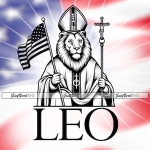 Nuovo design SVG del Papa americano Leone per Cricut o incisione laser - ClipArt grafica vettoriale - Chicago/US/Cattolico/Leone/Aslan/file PNG