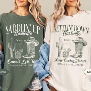Nashville Custom Last Rodeo Bachelorette Shirts Same Cowboy Forever Last Hoedown Country Bach Bachelorette Party Cowgirl Bridal Party Shirt