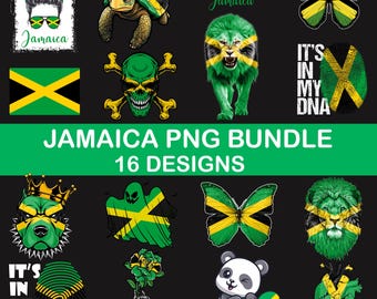 Jamaica PNG Bundle | 16 Designs Patriotic Jamaican | Sublimation Clipart | Jamaican PNG Designs For Shirts | Instant Download