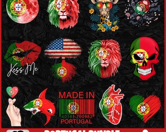 Portugal PNG Bundle | 13 Designs Patriotic Portuguese | Sublimation Clipart | Portuguese PNG Designs For Shirts | Commercial Use
