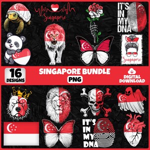 Singapore PNG Bundle | 16 Designs Patriotic Singaporean | Sublimation Clipart | Singapore PNG Designs For Shirts | Instant Download