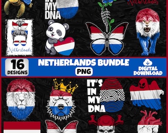 Netherlands PNG Bundle | 16 Designs Patriotic Dutch | Sublimation Clipart | Dutch PNG Designs For Shirts | Instant Download | Commercial Use