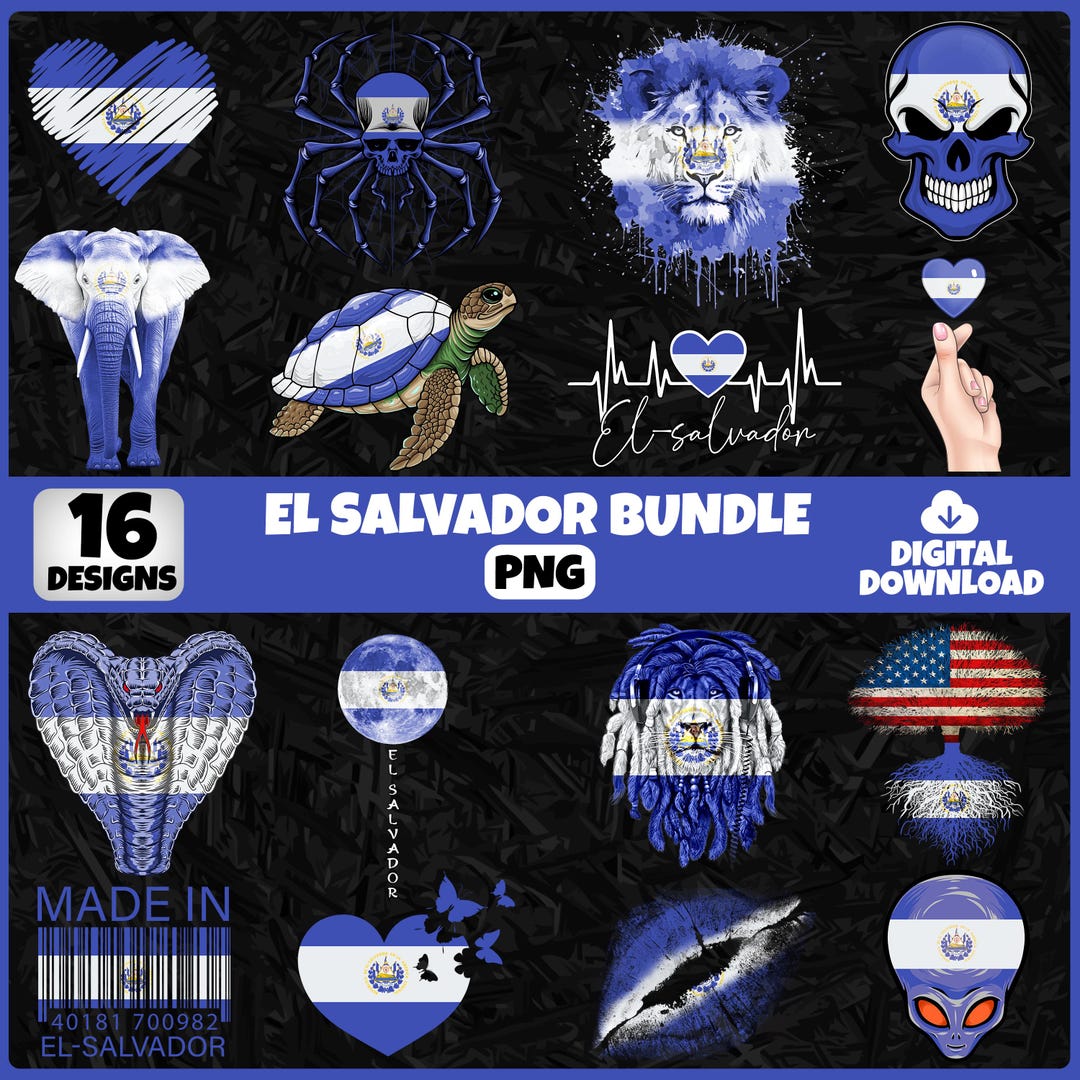 El Salvador PNG Bundle | 16 Designs Patriotic Salvadoran | Sublimation ...