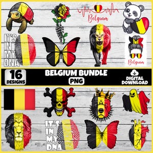 Belgium PNG Bundle | 16 Designs Patriotic Belgian | Sublimation Clipart | Belgian PNG Designs For Shirts | Instant Download