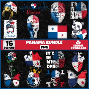Panama PNG Bundle | 16 Designs Patriotic Panamanian | Sublimation Clipart | Panamanian PNG For Shirts | Instant Download | Commercial Use