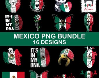 Mexico PNG Bundle | 16 Designs Patriotic Mexican | Sublimation Clipart | Mexican PNG Designs For Shirts | Instant Download | Commercial Use