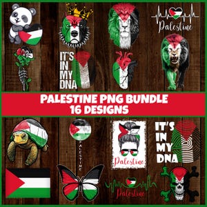 Palestine PNG Bundle | 16 Designs Patriotic Palestinian | Sublimation Clipart | Palestinian PNG Designs For Shirts | Instant Download